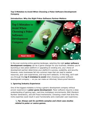 top 5 mistakes to avoid when choosing a poker
