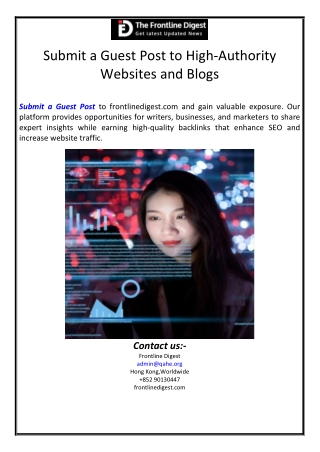 submit a guest post to high authority websites