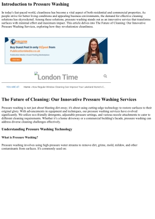 The Future of Cleaning: Our Innovative Pressure Washing Services