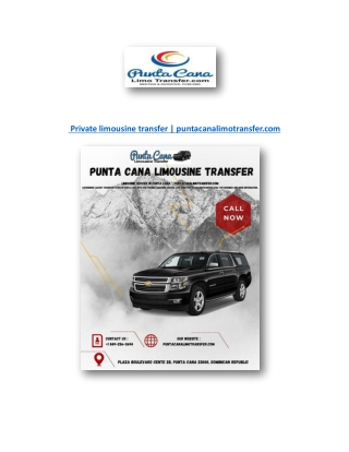 Private limousine transfer | puntacanalimotransfer.com