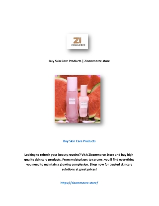 Buy Skin Care Products | Zicommerce.store