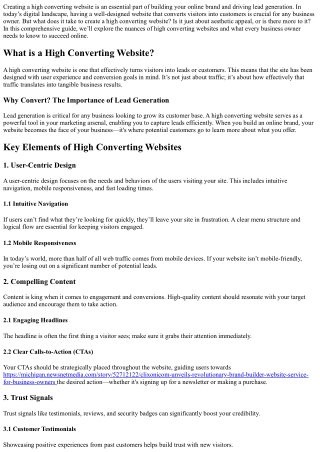 creating a high converting website
