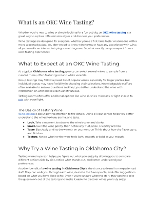 What Is an OKC Wine Tasting_