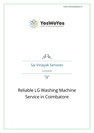 Reliable LG Washing Machine Service in Coimbatore
