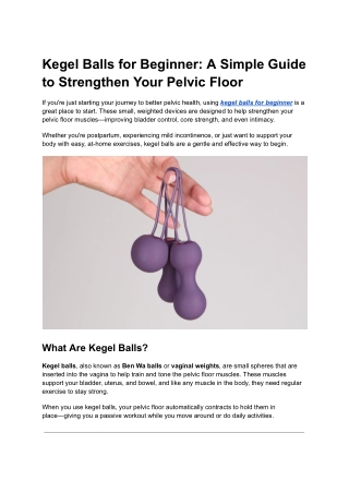 Kegel Balls for Beginner