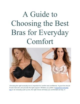 A Guide to Choosing the Best Bras for Everyday Comfort