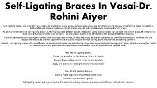 self ligating braces in vasai dr rohini aiyer