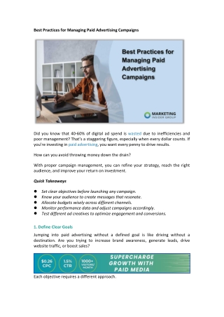 Best Practices for Managing Paid Advertising Campaigns