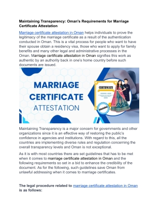 Maintaining Transparency- Oman's Requirements for Marriage Certificate Attestation .docx