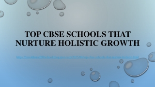 Top CBSE Schools That Nurture Holistic Growth