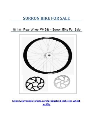 18 Inch Rear Wheel W 58t