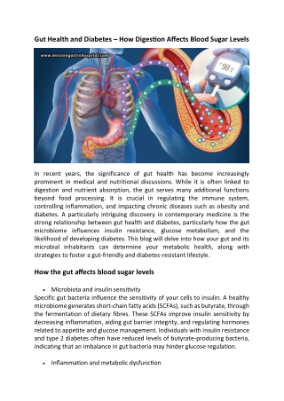 Gut Health And Diabetes – How Digestion Affects Blood Sugar Levels