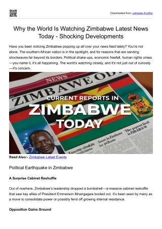 Why the World Is Watching Zimbabwe Latest News Today - Shocking Developments