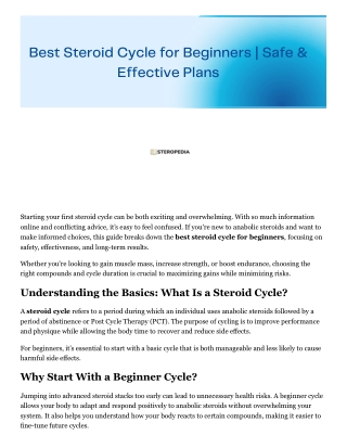 Best beginner steroid cycle