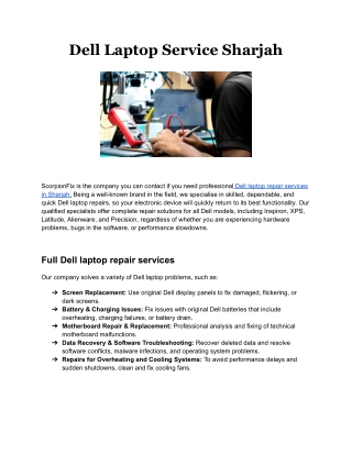 Dell Laptop Service Sharjah