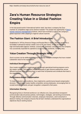 Zara's Human Resource Strategies_ Creating Value in a Global Fashion Empire - PDF