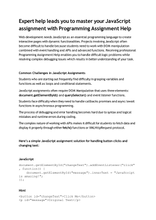 JavaScript assignment