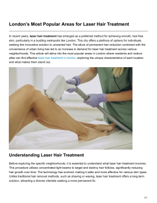 Londons Most Popular Areas for Laser Hair Treatment