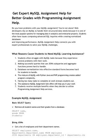 MySQL Assignment