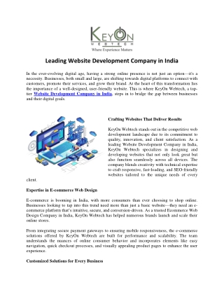 leading website development company in india