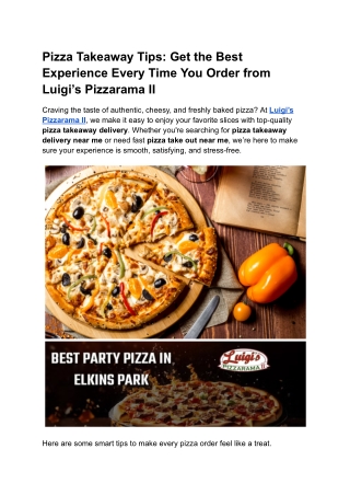 Pizza Takeaway Tips_ Get the Best Experience Every Time You Order from Luigi’s Pizzarama II