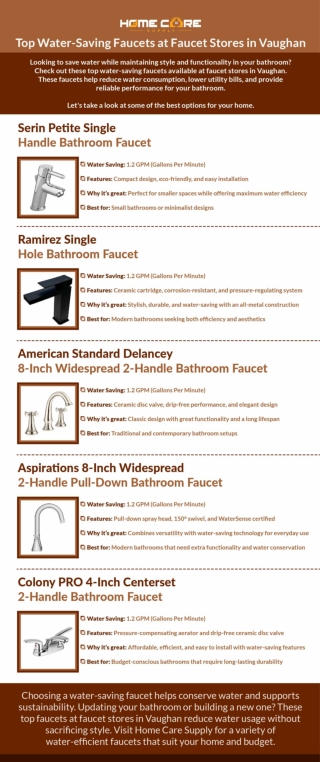Best Water-Saving Faucets in Vaughan | Eco-Friendly Options