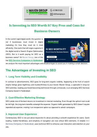 Is Investing in SEO Worth It Key Pros and Cons for Business Owners