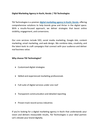 Digital Marketing Agency in Kochi