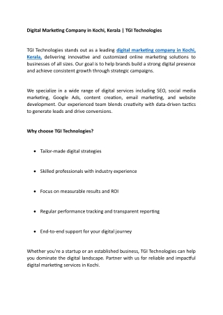 Digital Marketing Company in Kochi
