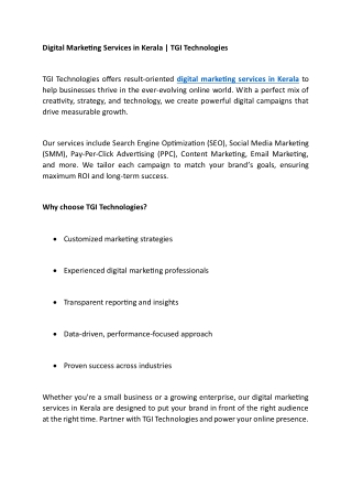 Digital Marketing Services in Kerala