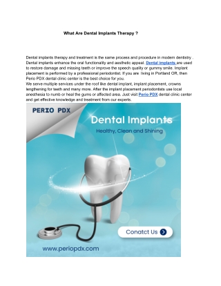 What Are Dental Implants Therapy ?