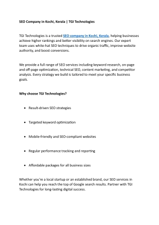SEO Company in Kochi