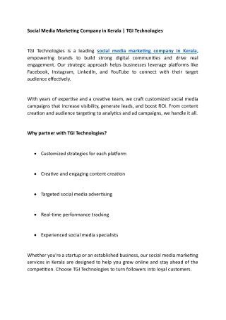 Social Media Marketing Company in Kerala