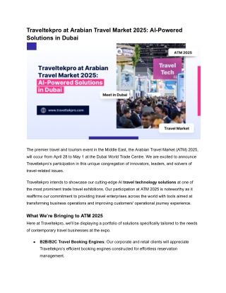 Traveltekpro at Arabian Travel Market 2025_ AI-Powered Solutions in Dubai