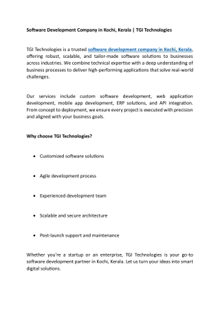 Software Development Company in Kochi