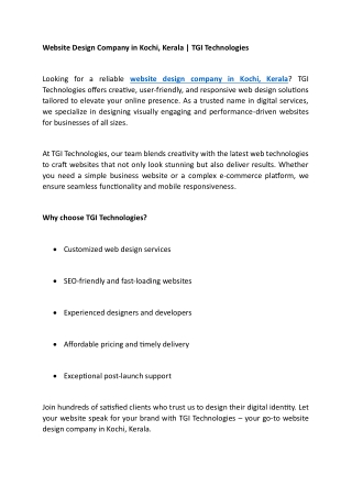Website Design Company in Kochi