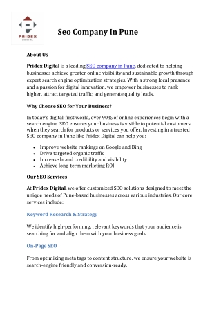 Seo Company In Pune