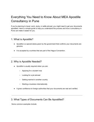 Professional MEA Apostille Consultancy in Pune