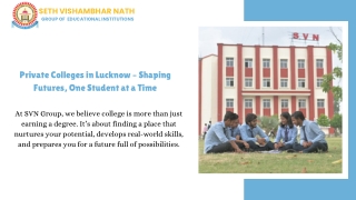 Private Colleges in Lucknow – Shaping Futures, One Student at a Time