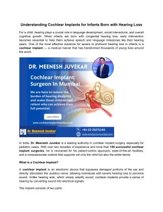 understanding cochlear implants for infants born