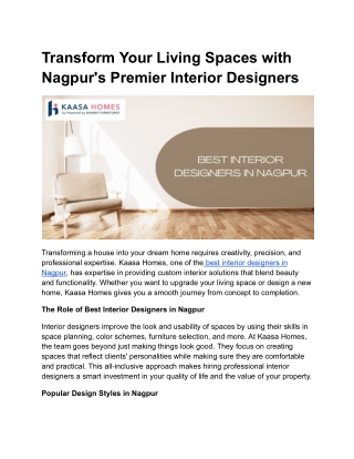 Best Interior Designers in Nagpur