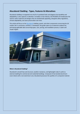 alucobond cladding types features altenatives
