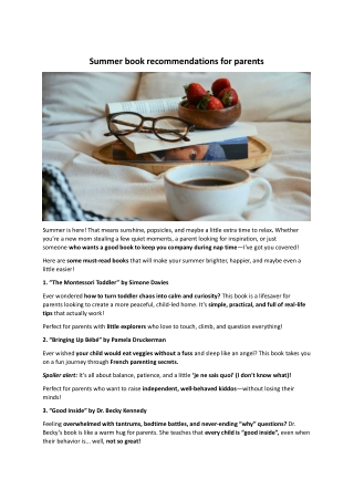 Summer book recommendations for parents
