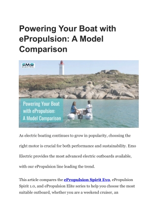 powering your boat with epropulsion a model