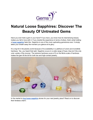 Natural Loose Sapphires_ Discover The Beauty Of Untreated Gems