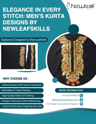 Elegance in Every Stitch Men’s Kurta Designs by NewLeafSkills