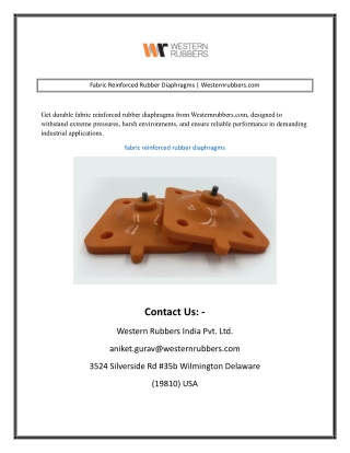 Fabric Reinforced Rubber Diaphragms | Westernrubbers.com