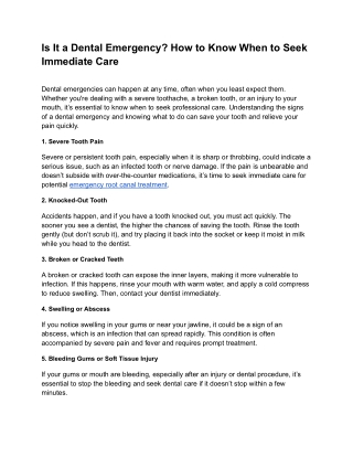 Is It a Dental Emergency_ How to Know When to Seek Immediate Care
