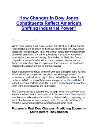 How Changes in Dow Jones Constituents Reflect America