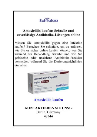 Amoxicillin kaufen Schnelle und zuverlässige Antibiotika-Lösungen online